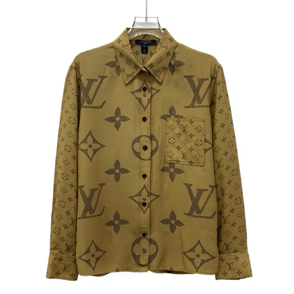Louis Vuitton Tan Monogram Button-Up Shirt - Picture 1 of 7